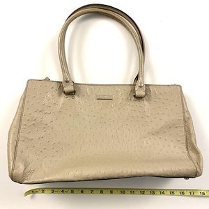 Kate Spade Faux Ostrich Purse Beige / Grey EUC